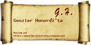 Geszler Honoráta névjegykártya